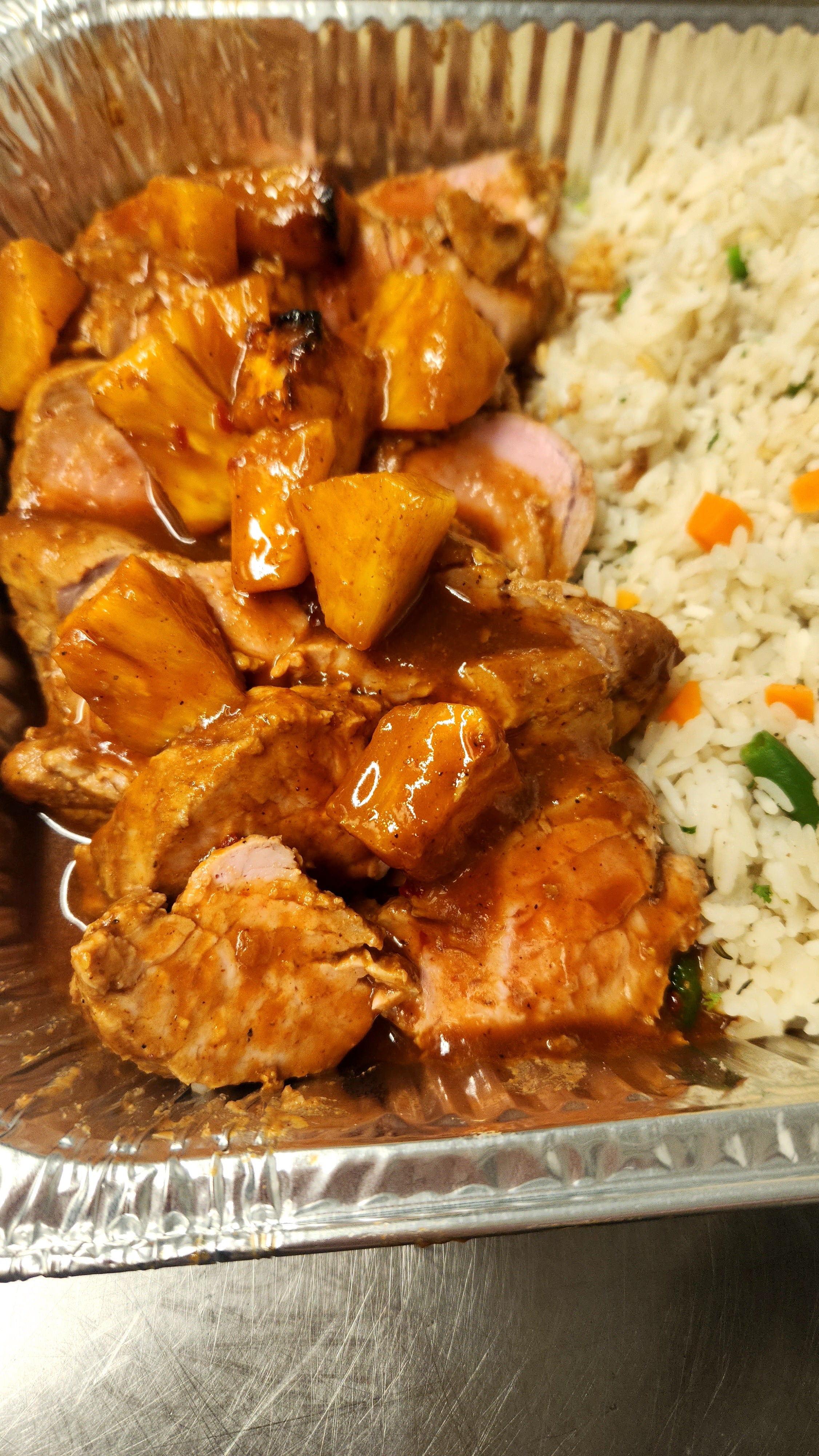 Pineapple BBQ pork tenderloin